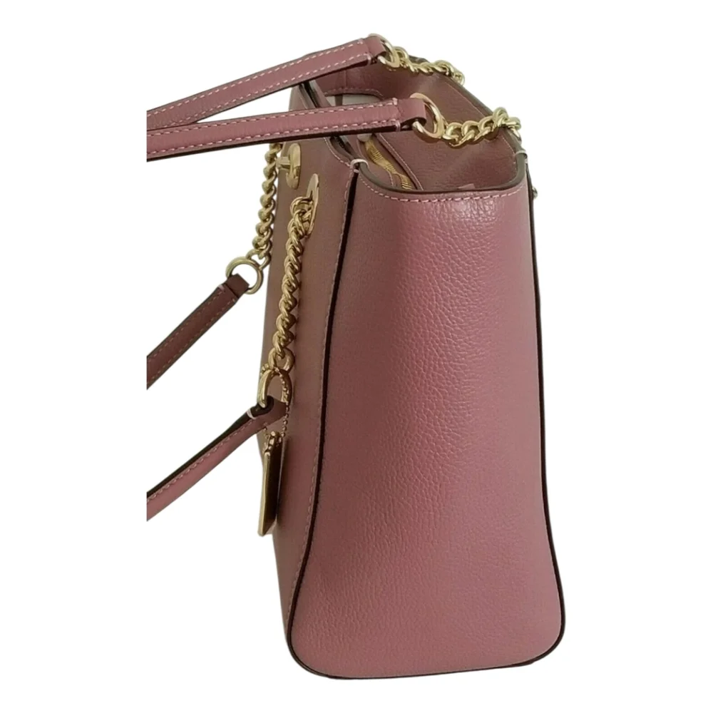 COACH 57107 Dusty Rose Pink Pebbled Leather Turnlock Tote Bag‎ Purse New